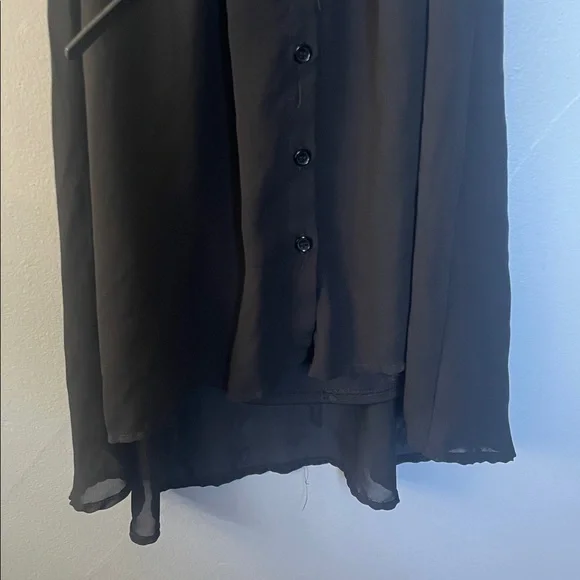 Lily Rose size small black sheer shirt dress with accented collar dark academia - Picture 5 of 12